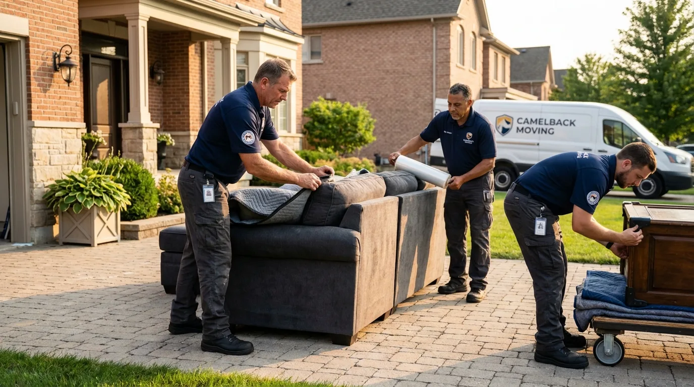 Large estate moving crew wrapping furniture in Middleport, OH