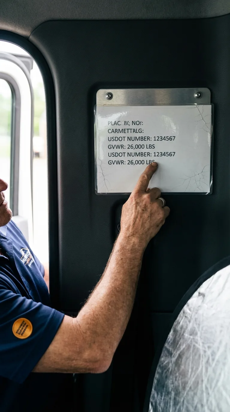 USDOT licensing placard verification in Middleport
